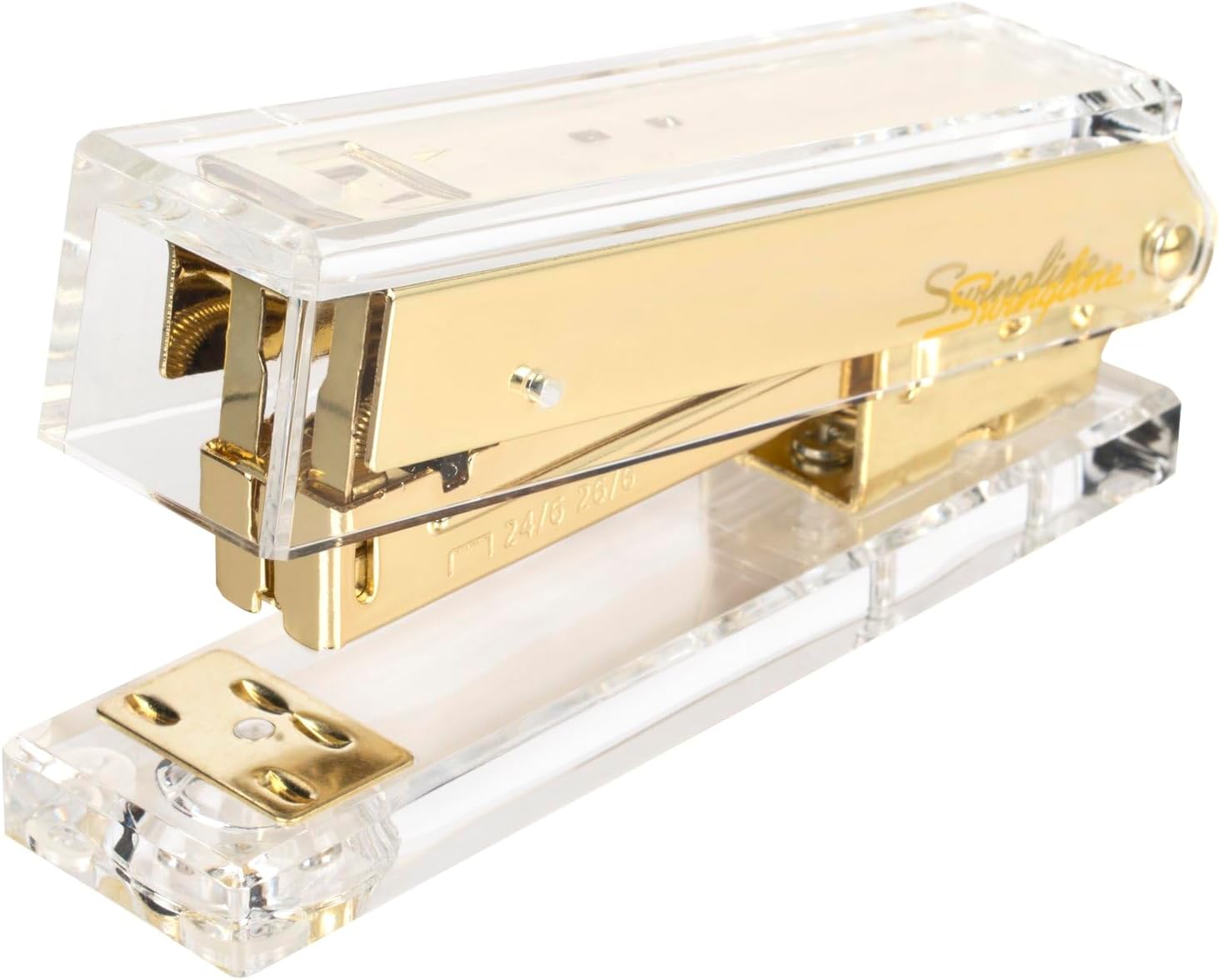 Stapler Half Strip - Swingline Compact Clear Acrylic Gold Stapler,