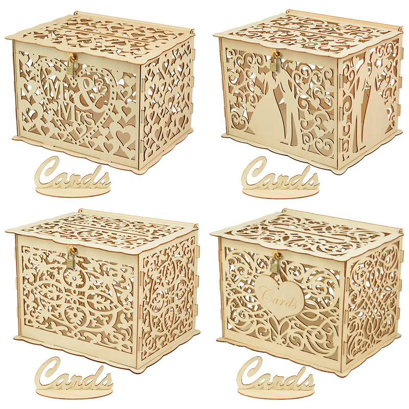 30X24X21cm DIY Wedding Gift Ca - Card Index Box incelemesi ve fiyatı
