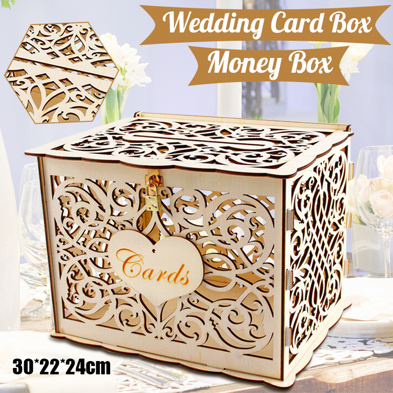 30X24X21cm DIY Wedding Gift Ca - Card Index Box incelemesi ve fiyatı