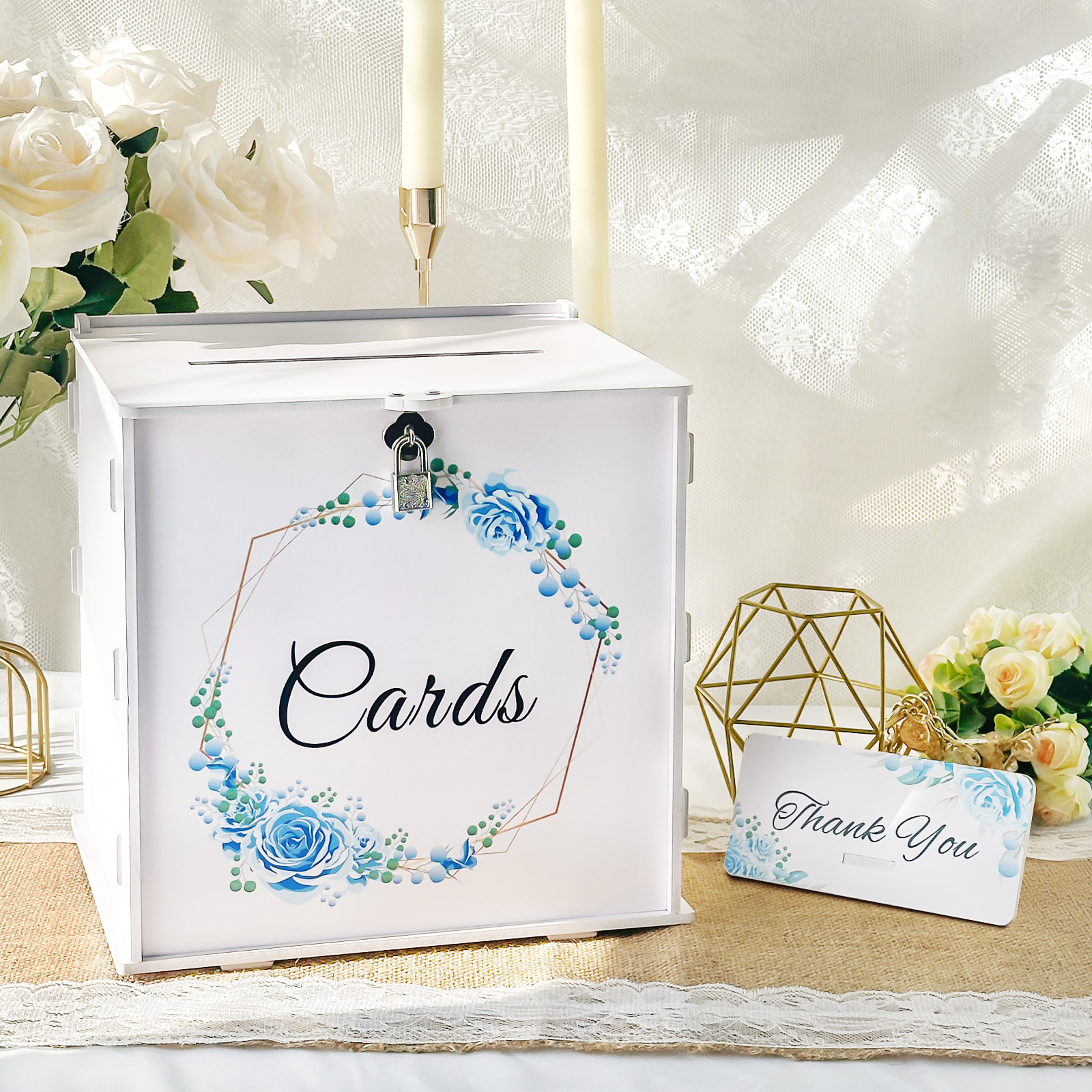 White Wedding Card Box with Lo - Card Index Box incelemesi ve fiyatı