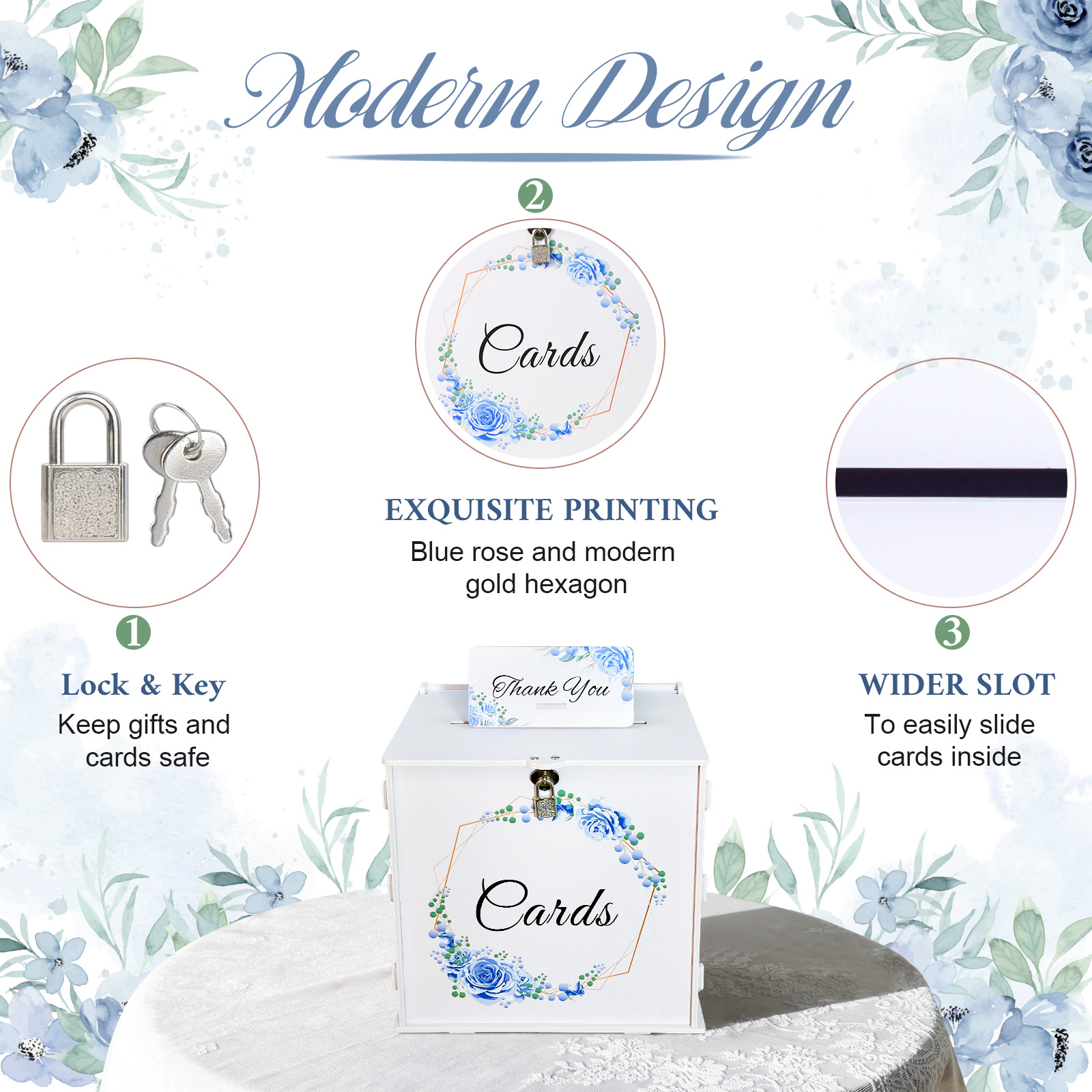 White Wedding Card Box with Lo - Card Index Box incelemesi ve fiyatı