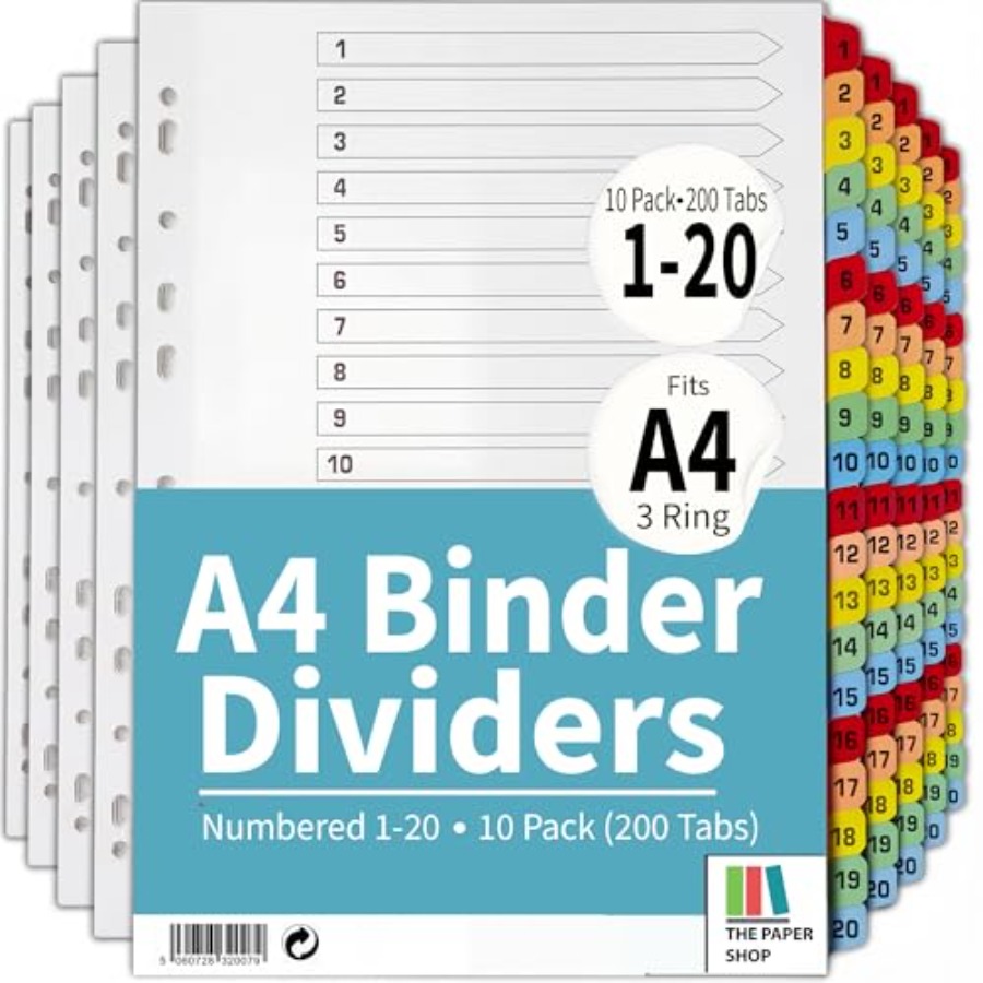 Binder Dividers with Tabs -20  - Tab Divider A4 incelemesi ve fiyatı