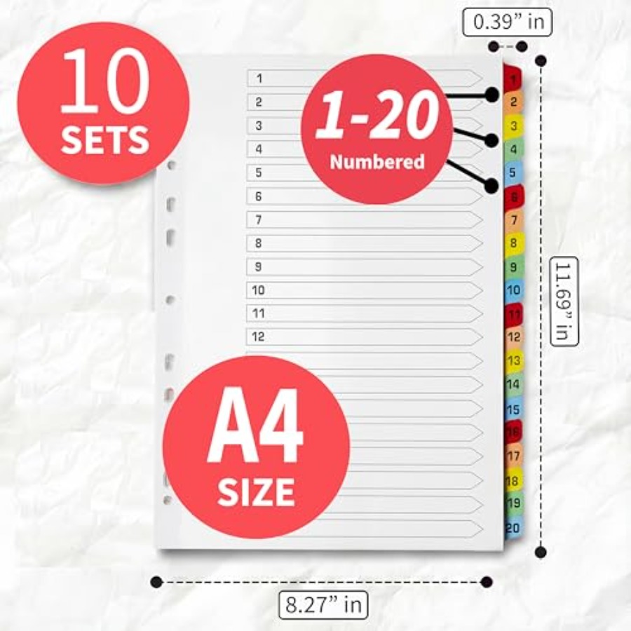 Binder Dividers with Tabs -20  - Tab Divider A4 incelemesi ve fiyatı