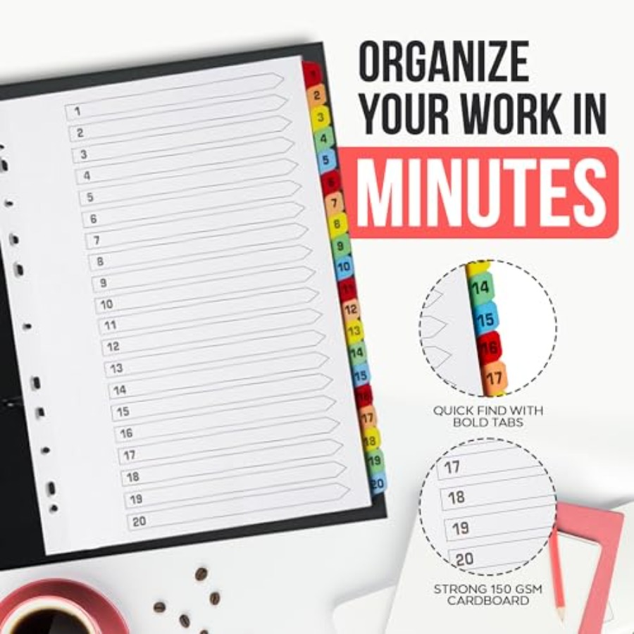 Binder Dividers with Tabs -20  - Tab Divider A4 incelemesi ve fiyatı