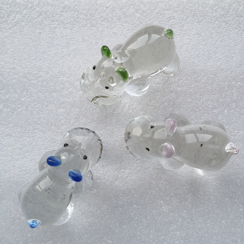 1PC Crystal Hippo Figurine Col - Paper Weight Crystal incelemesi ve fiyatı