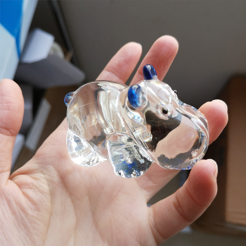 1PC Crystal Hippo Figurine Col - Paper Weight Crystal incelemesi ve fiyatı