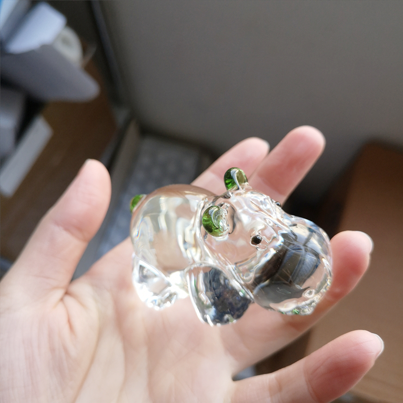 1PC Crystal Hippo Figurine Col - Paper Weight Crystal incelemesi ve fiyatı