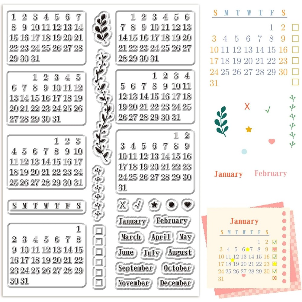 Calendar Clear Stamps Sheets R - Rubber Date Stamp incelemesi ve fiyatı