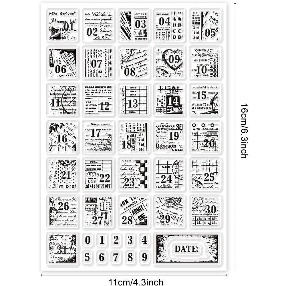 1Sheet Vintage Date Clear Stam - Rubber Date Stamp incelemesi ve fiyatı