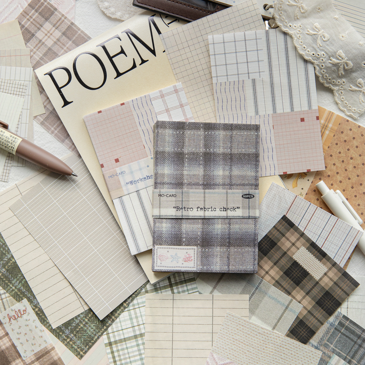 50pcs creative plaid Decor Scr - Ink Blotter Paper incelemesi ve fiyatı