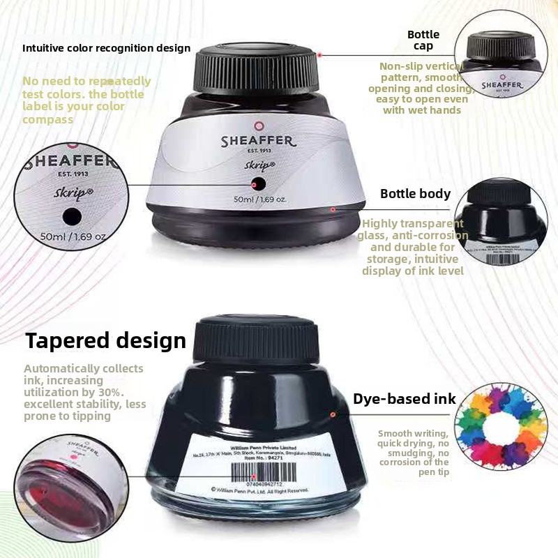 American SHEAFFER Color Dye In - Fountain Pen Bottled Ink incelemesi ve fiyatı