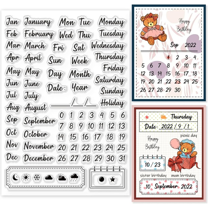 1PC 8.3x5.8in Calendar Clear S - Rubber Date Stamp incelemesi ve fiyatı