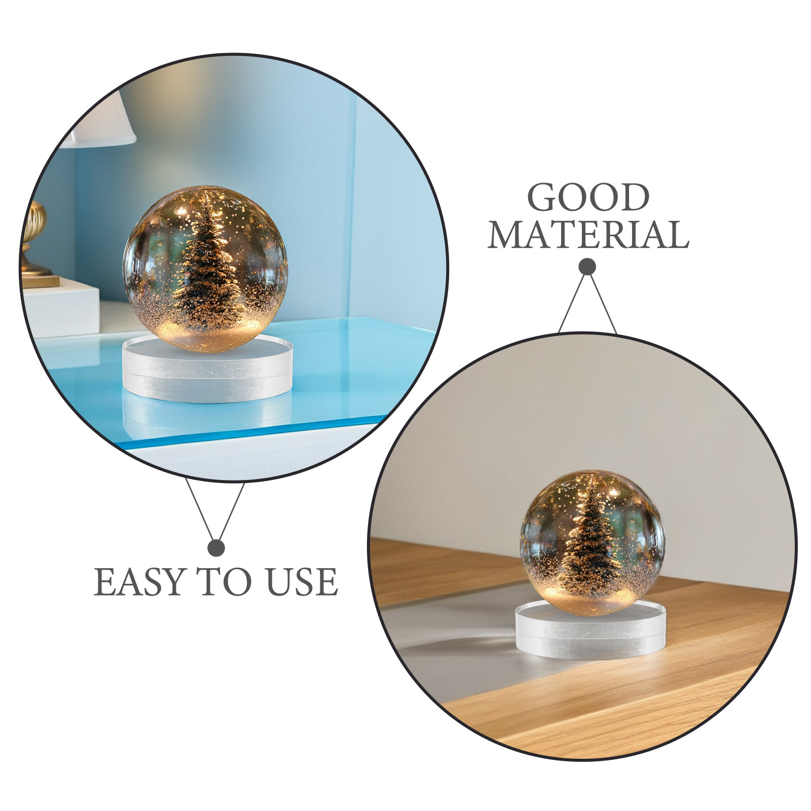 2Pcs Transparent Crystal Round - Paper Weight Crystal incelemesi ve fiyatı