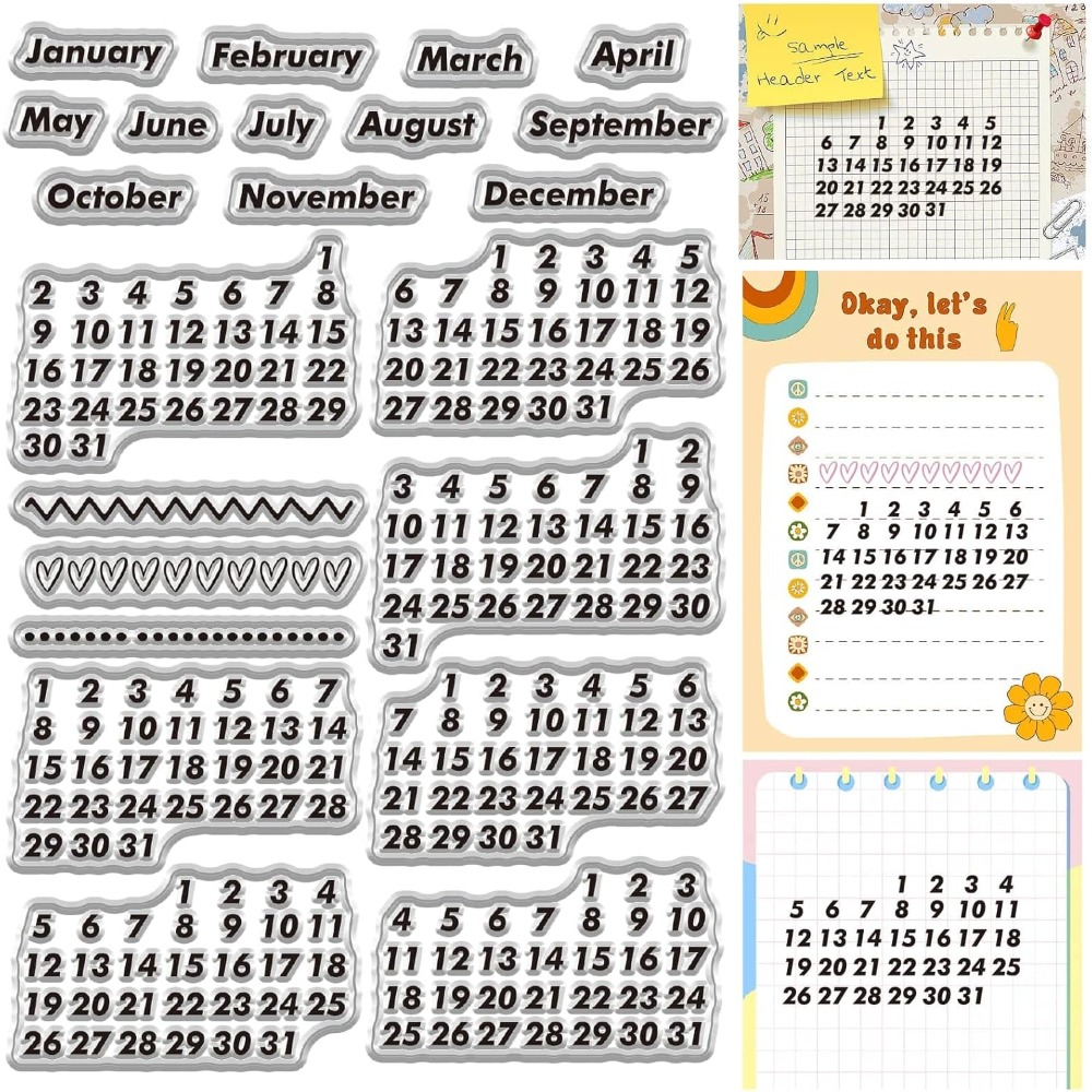 Calendar Date Clear Stamps Vin - Rubber Date Stamp incelemesi ve fiyatı
