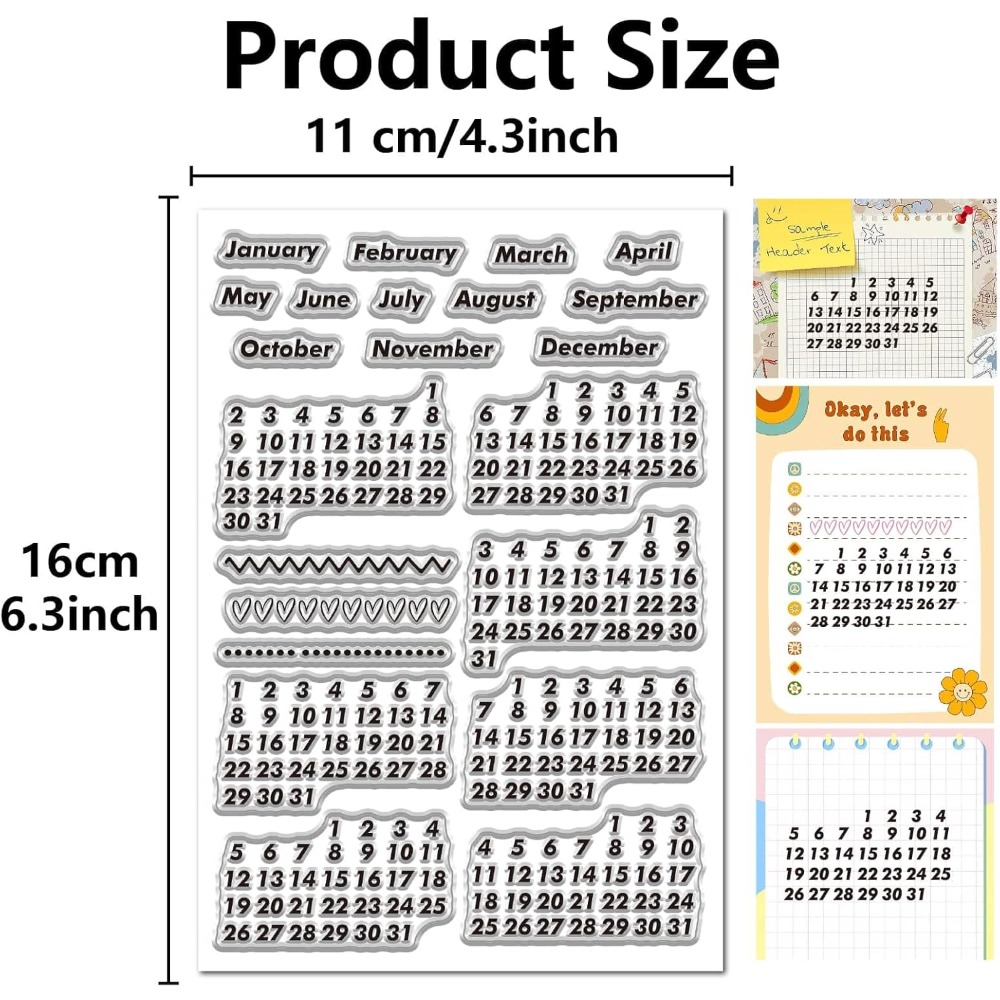 Calendar Date Clear Stamps Vin - Rubber Date Stamp incelemesi ve fiyatı