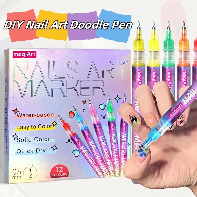12Pcs/Set Multicolor Nail Art  - Correction Pen Fine incelemesi ve fiyatı