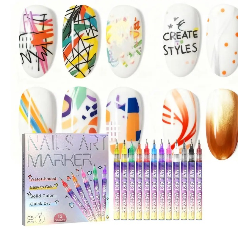 12Pcs/Set Multicolor Nail Art  - Correction Pen Fine incelemesi ve fiyatı
