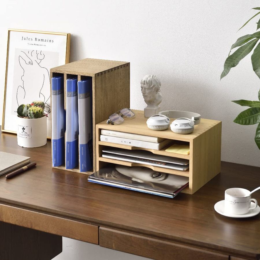 Wooden Desktop Organizer Paper - Magazine Holder Rack incelemesi ve fiyatı