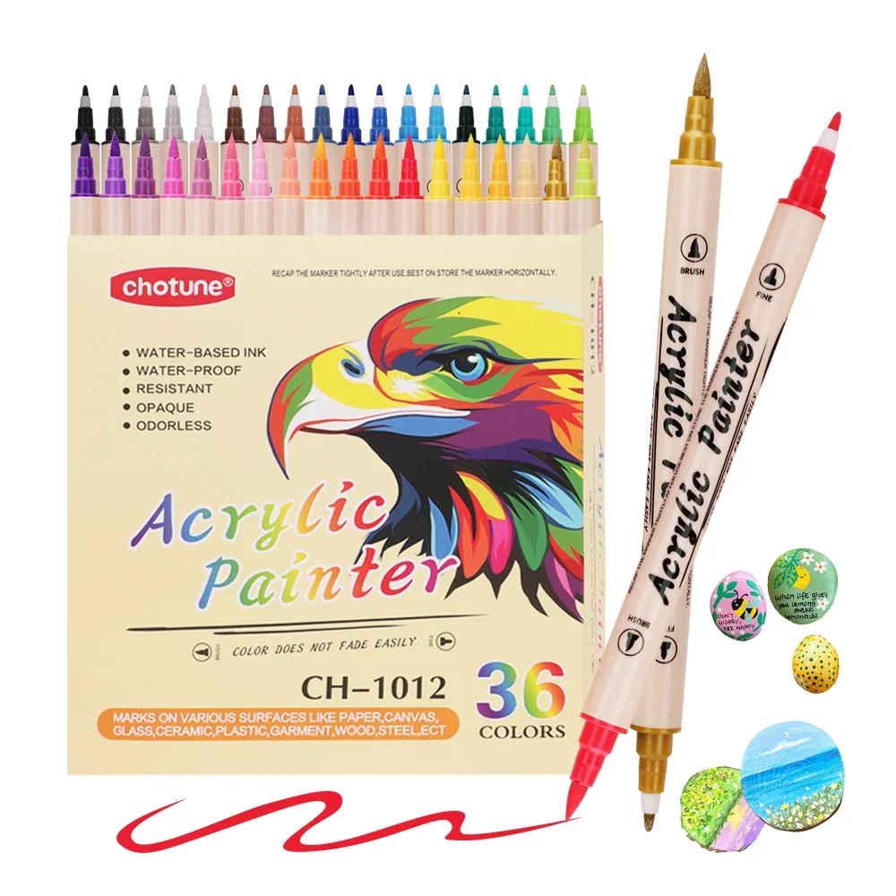 12-36 Colors Acrylic Paint Mar - Correction Pen Fine incelemesi ve fiyatı