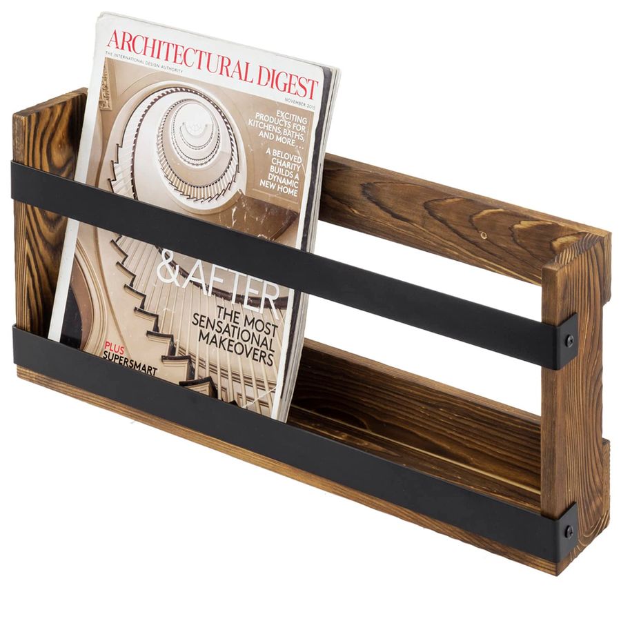 Rustic Burnt Solid Wood and In - Magazine Holder Rack incelemesi ve fiyatı