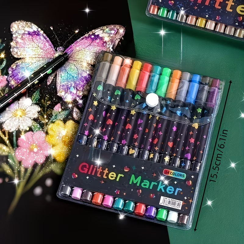 24 Colors Double Head Glitter  - Correction Pen Fine incelemesi ve fiyatı