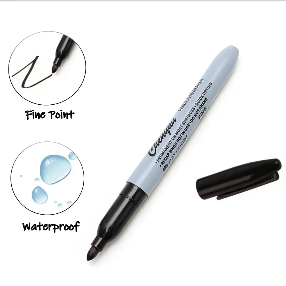 12pcs Black Permanent Marker P - Correction Pen Fine incelemesi ve fiyatı