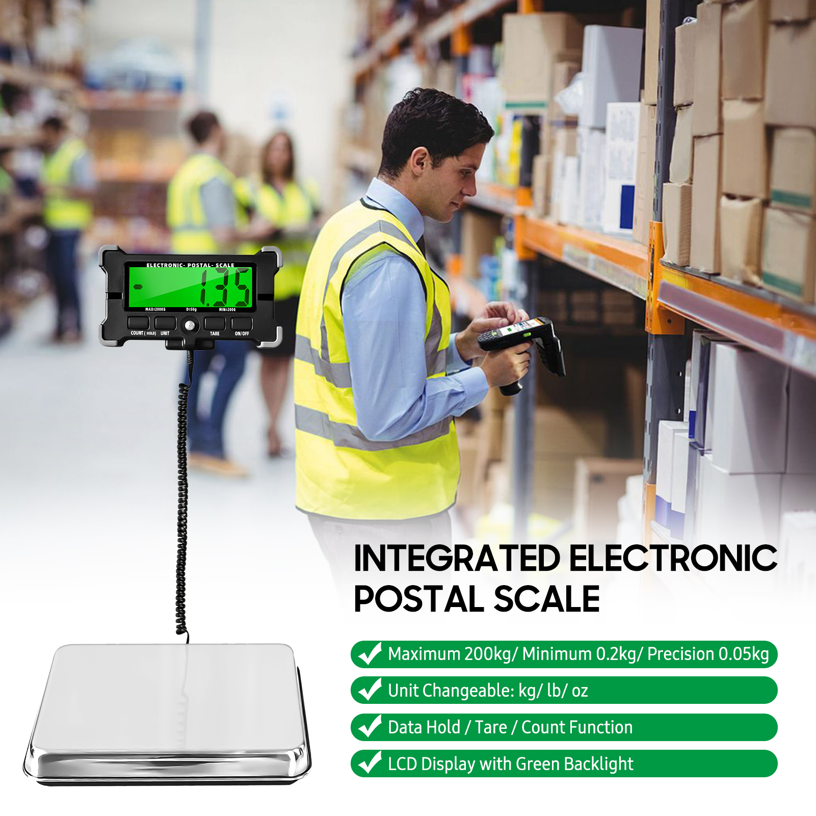 PS21 Digital Scale 200KG 120KG - Tape Dispenser Weighted incelemesi ve fiyatı