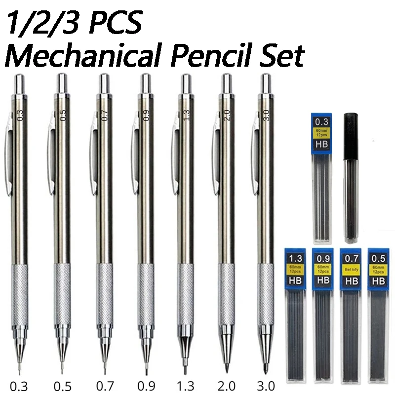 1/2/3 PCS Metal Drawing Pencil - Mechanical Pencil 0.3 incelemesi ve fiyatı