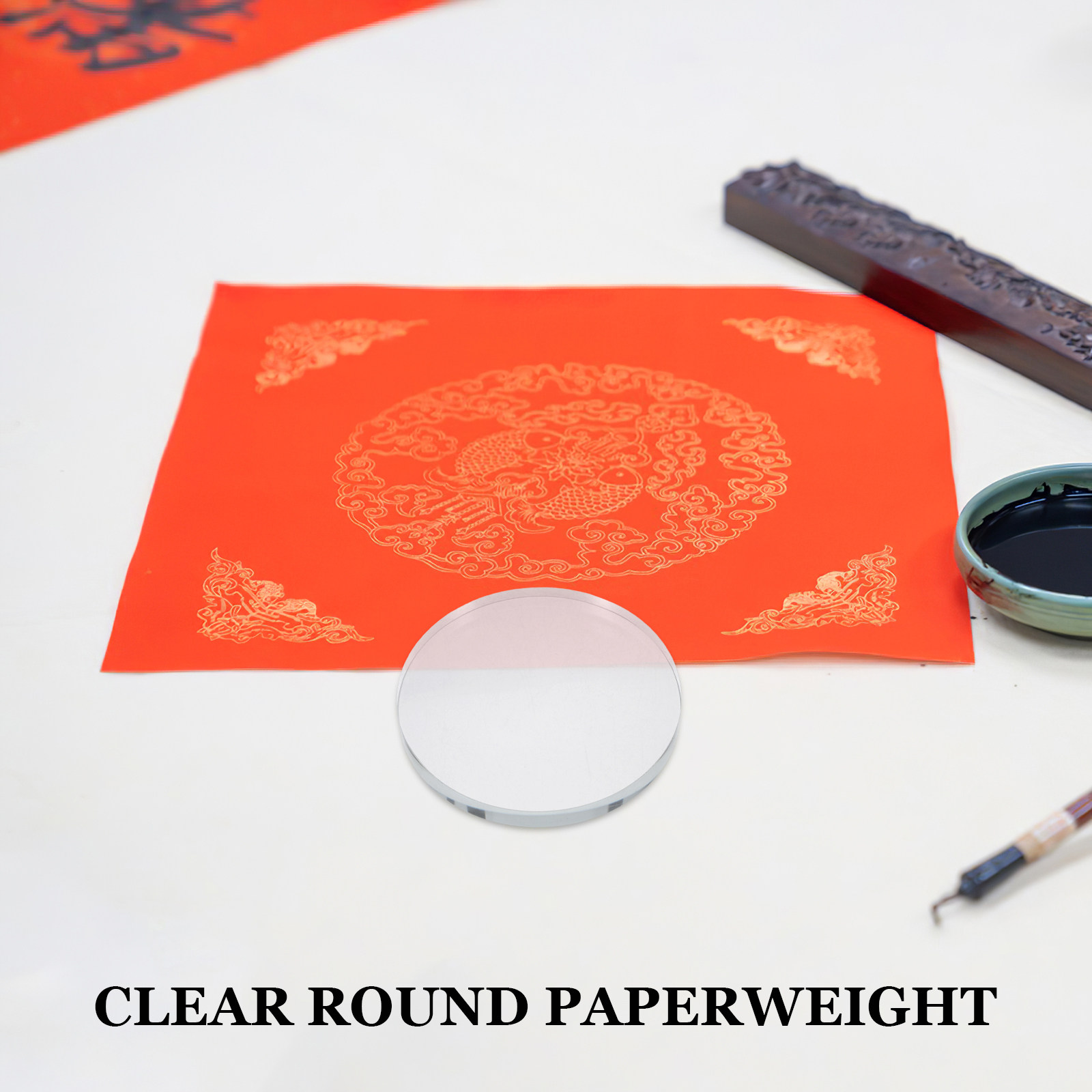Heavy Round Glass Paperweight  - Book Weight Glass incelemesi ve fiyatı