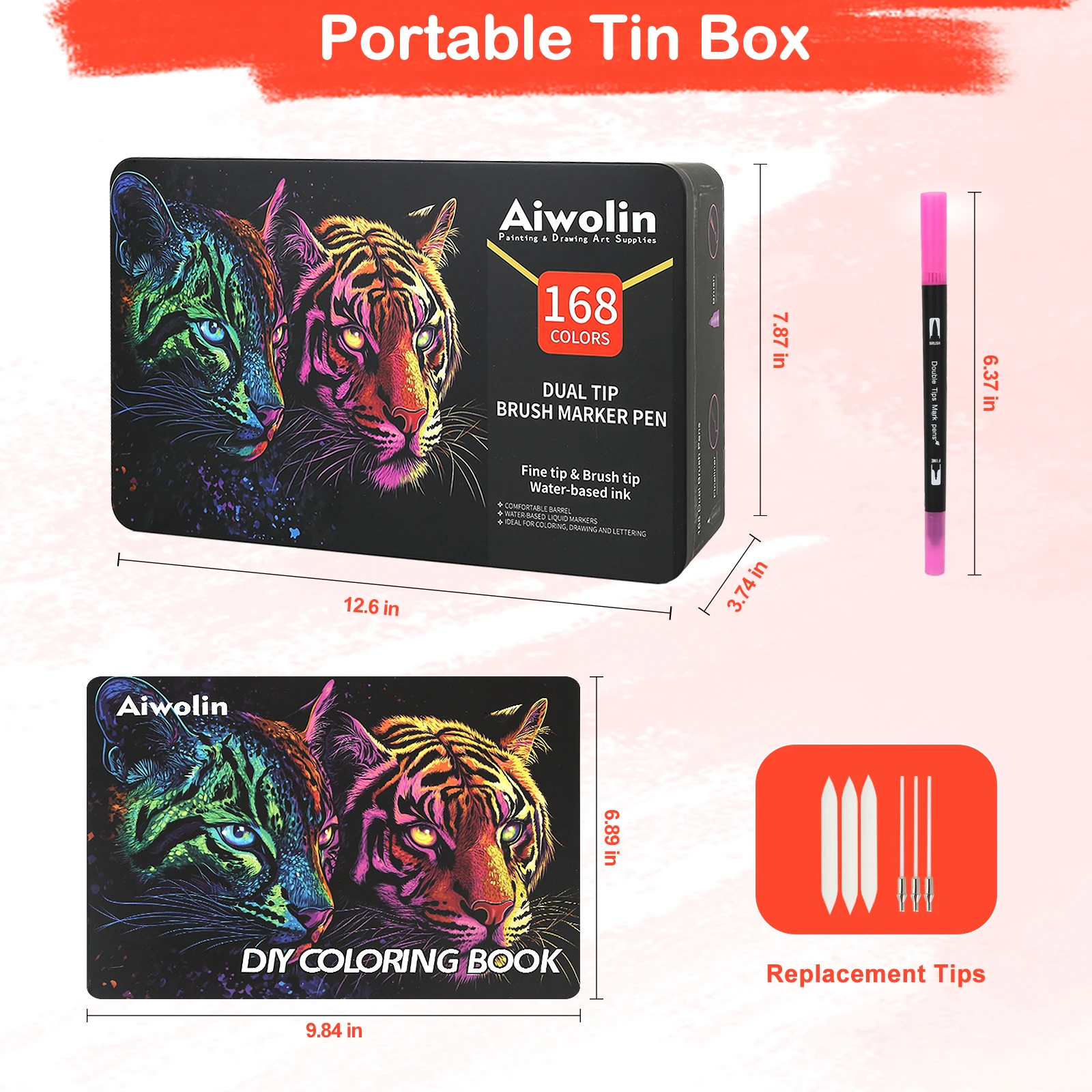 Dual Brush Marker Pens, 168 Co - Correction Pen Fine incelemesi ve fiyatı